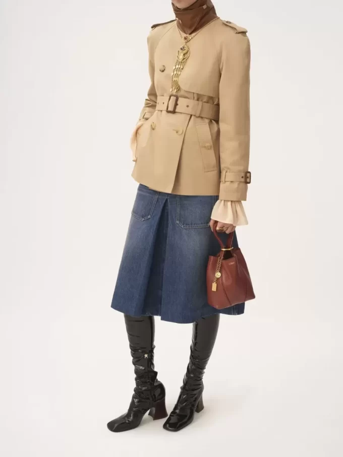 Bolso tote pequeño Chloé Spin de piel granulada Bolso tote pequeño Chloé Spin de piel granulada