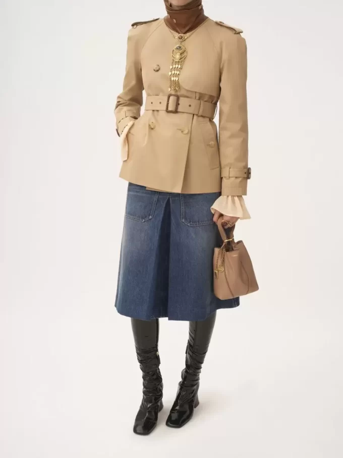 Bolso tote pequeño Chloé Spin de piel granulada Bolso tote pequeño Chloé Spin de piel granulada
