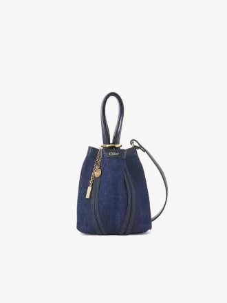 Bolso tote pequeño Chloé Spin en denim