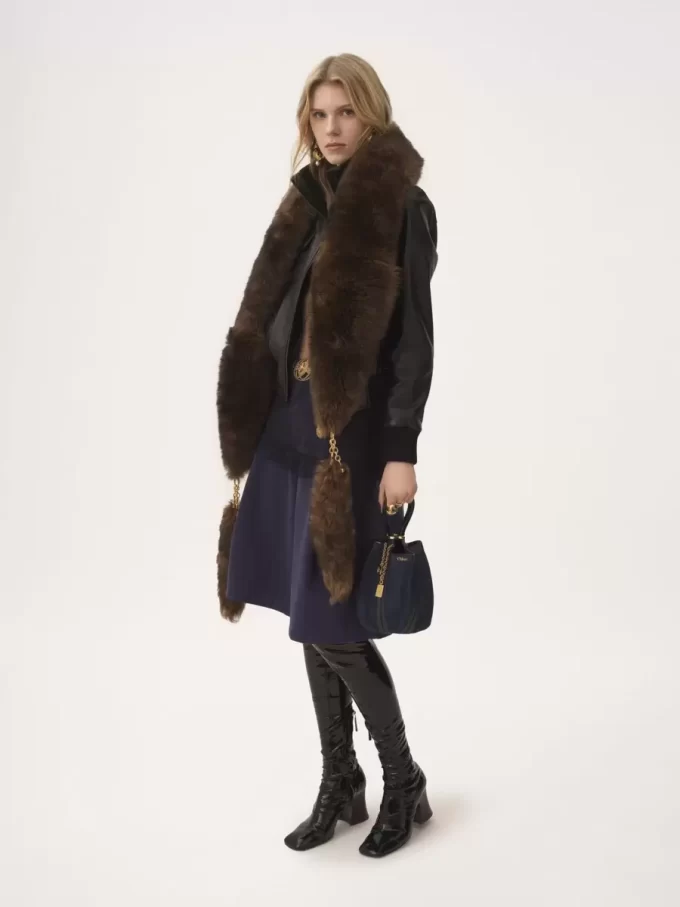 Bolso tote pequeño Chloé Spin en denim