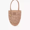 Bolso tote pequeño Summer Banana en rafia