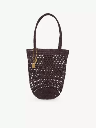 Bolso tote pequeño Summer Banana en rafia