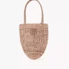 Bolso tote pequeño Summer Banana en rafia