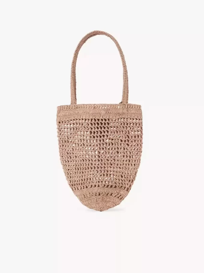 Bolso tote pequeño Summer Banana en rafia