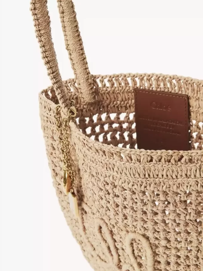 Bolso tote pequeño Summer Banana en rafia Bolso tote pequeño Summer Banana en rafia