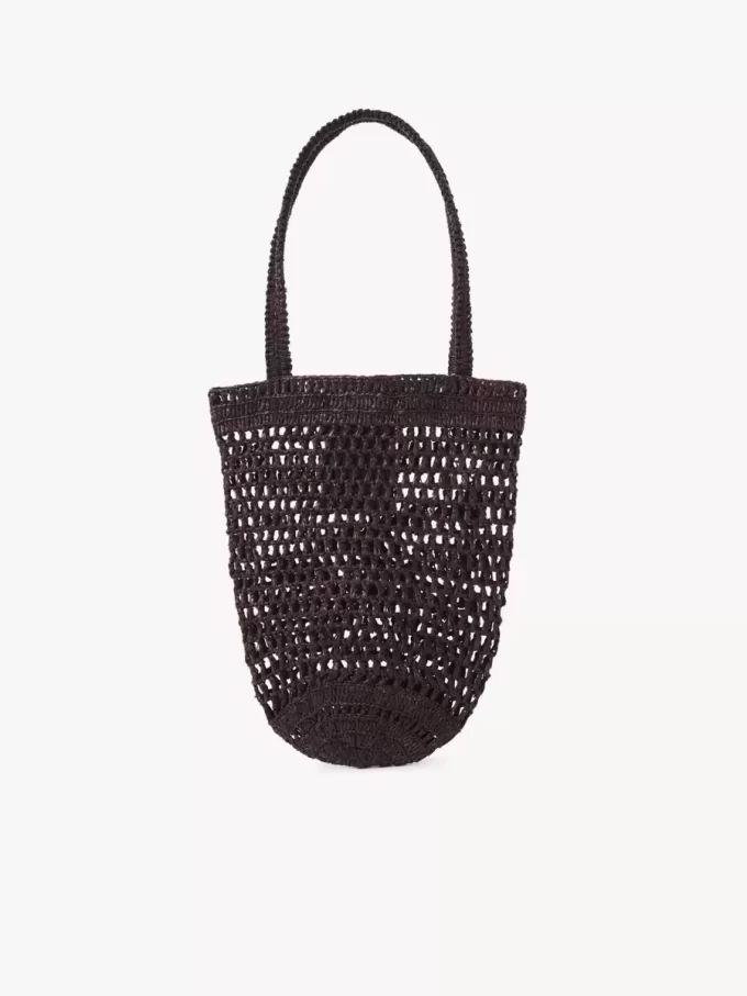 Bolso tote pequeño Summer Banana en rafia