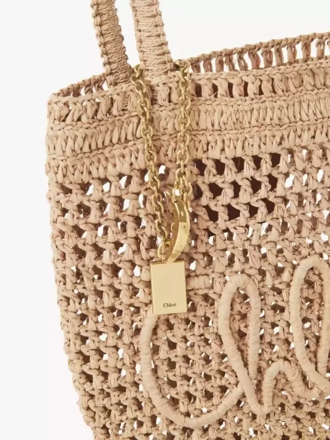 Bolso tote pequeño Summer Banana en rafia Bolso tote pequeño Summer Banana en rafia