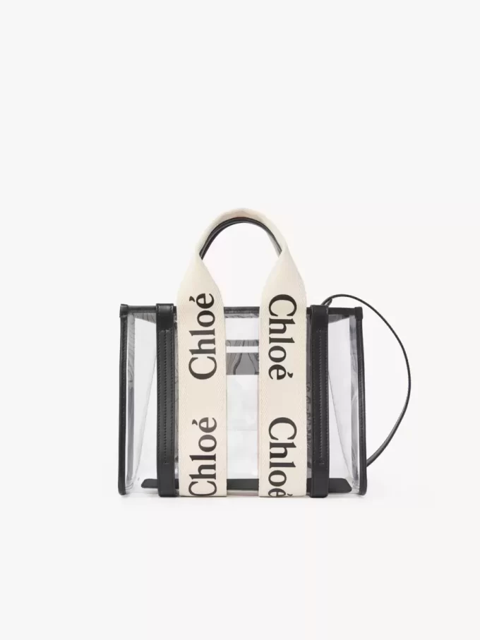 Bolso tote pequeño Woody en gelatina y cuero Bolso tote pequeño Woody en gelatina y cuero