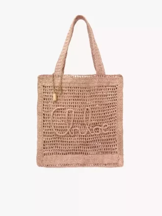 Bolso tote Summer Banana en rafia