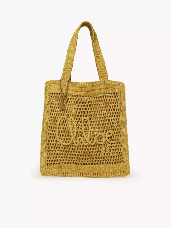 Bolso tote Summer Banana en rafia