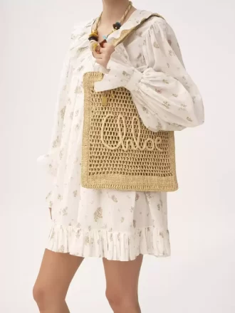 Bolso tote Summer Banana en rafia