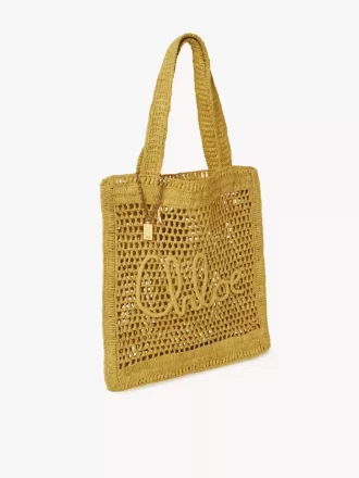 Bolso tote Summer Banana en rafia
