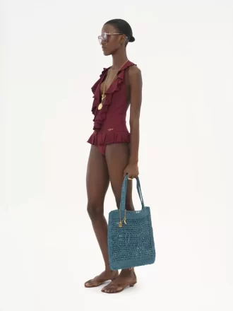 Bolso tote Summer Banana en rafia
