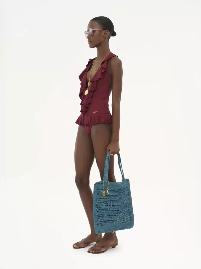 Bolso tote Summer Banana en rafia