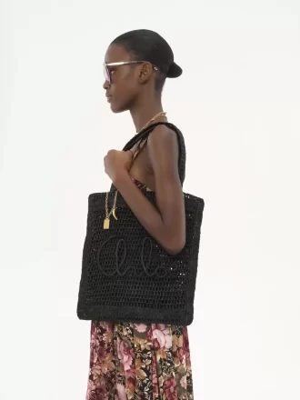 Bolso tote Summer Banana en rafia