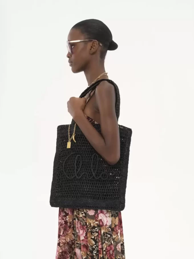 Bolso tote Summer Banana en rafia
