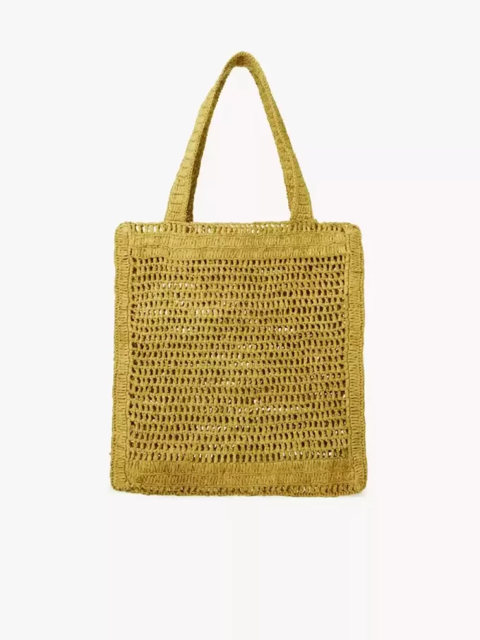 Bolso tote Summer Banana en rafia