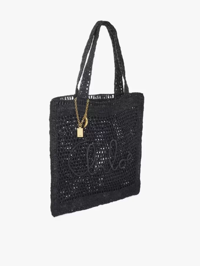 Bolso tote Summer Banana en rafia