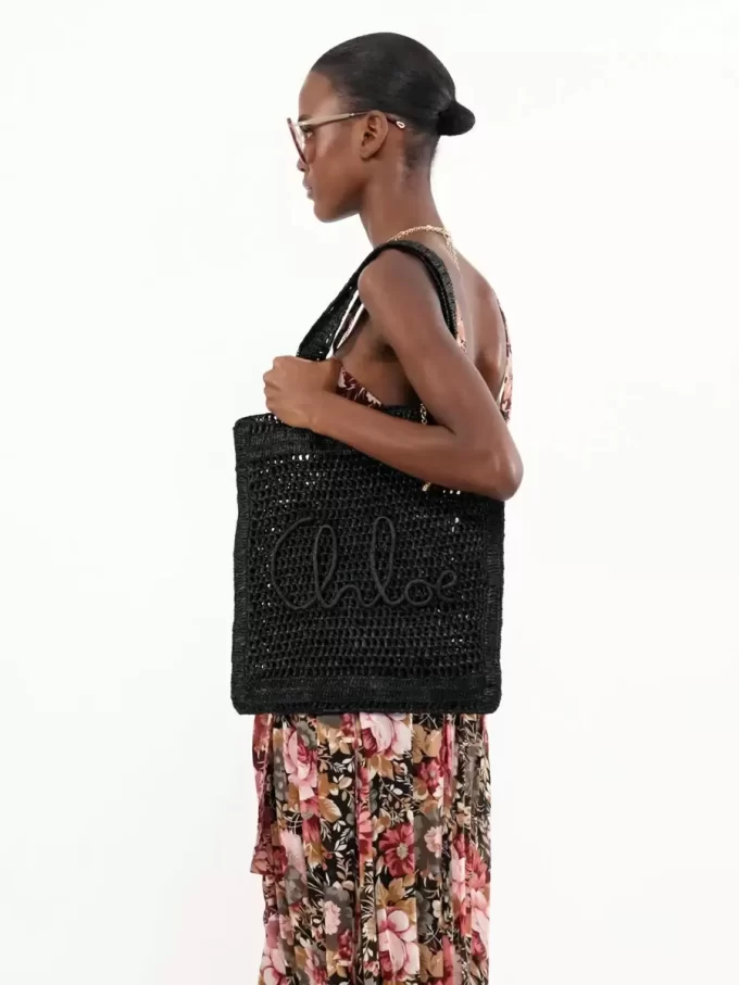 Bolso tote Summer Banana en rafia