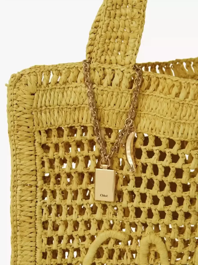 Bolso tote Summer Banana en rafia
