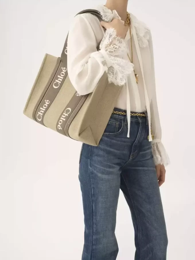 Bolso tote Woody en lino Bolso tote Woody en lino