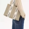 Bolso tote Woody en lino y piel