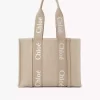 Bolso tote Woody en lino y piel