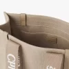 Bolso tote Woody en lino y piel