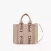 Bolso tote Woody pequeño en lino Bolso tote Woody pequeño en lino