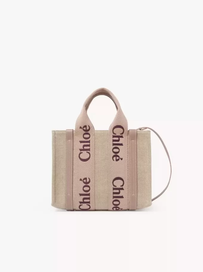 Bolso tote Woody pequeño en lino Bolso tote Woody pequeño en lino