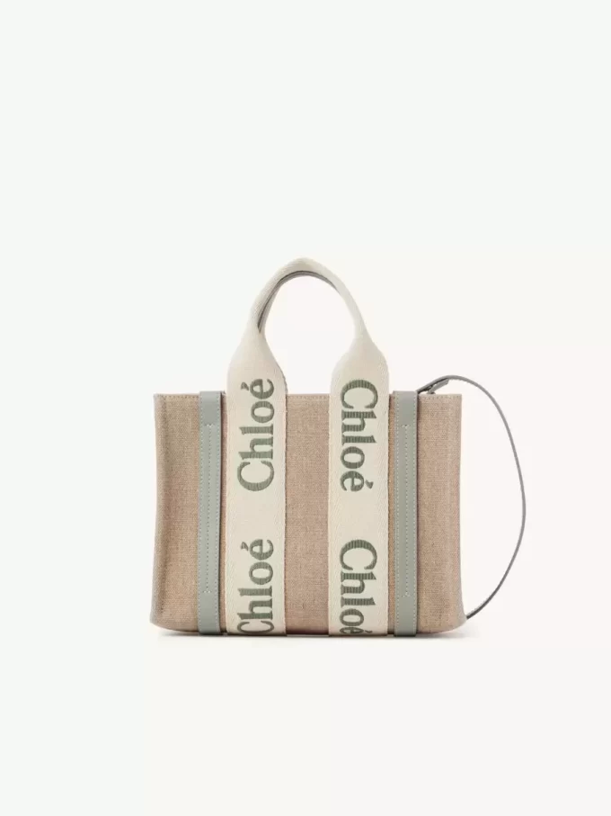 Bolso tote Woody pequeño en lino Bolso tote Woody pequeño en lino