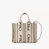 Bolso tote Woody pequeño en lino Bolso tote Woody pequeño en lino