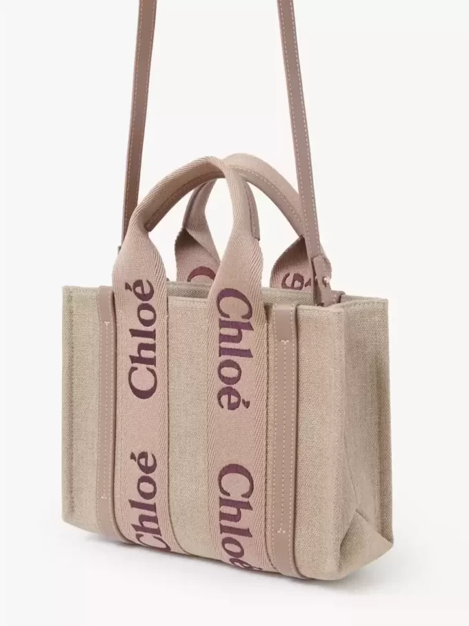 Bolso tote Woody pequeño en lino Bolso tote Woody pequeño en lino