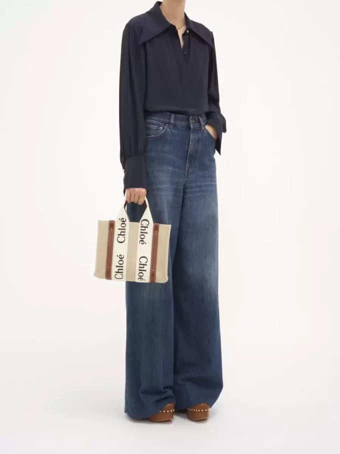 Bolso tote Woody pequeño en lino