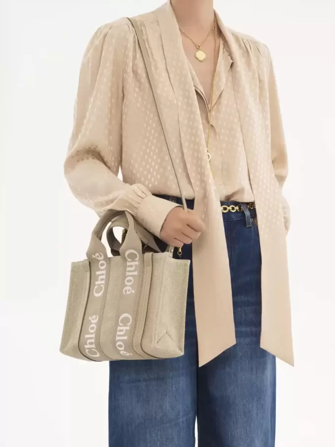 Bolso tote Woody pequeño en lino