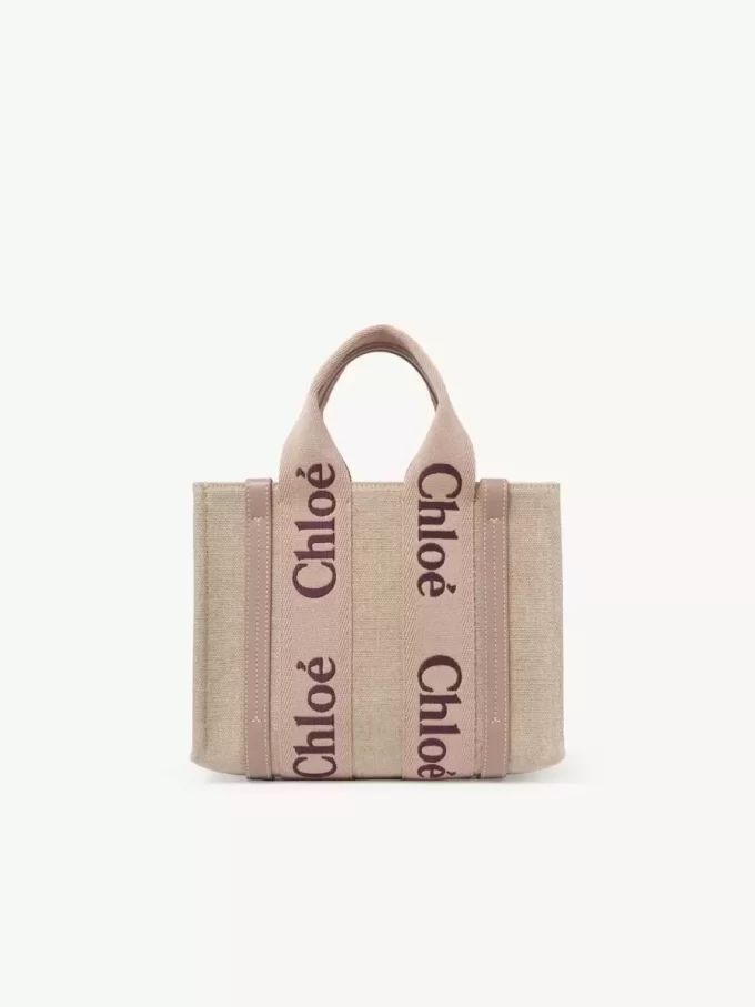 Bolso tote Woody pequeño en lino Bolso tote Woody pequeño en lino