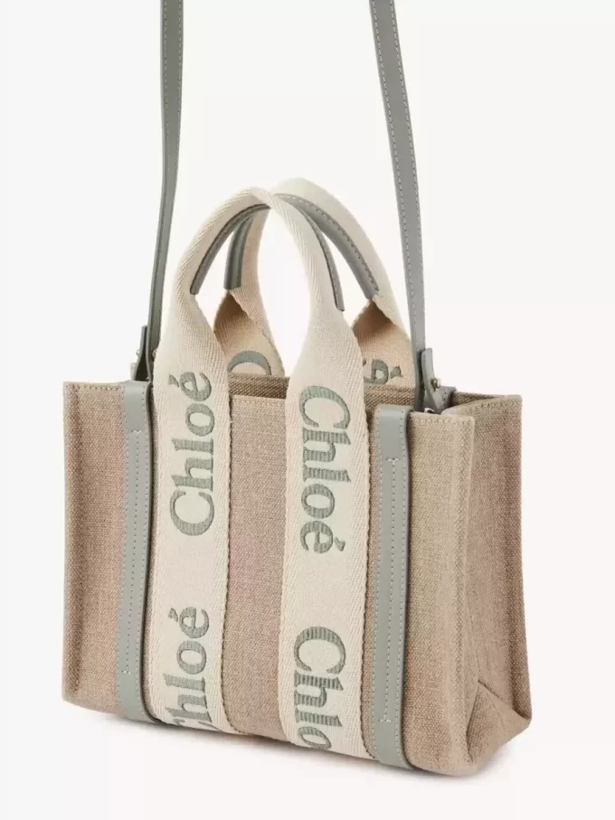 Bolso tote Woody pequeño en lino Bolso tote Woody pequeño en lino