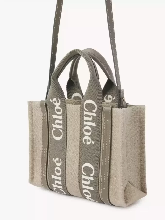Bolso tote Woody pequeño en lino Bolso tote Woody pequeño en lino
