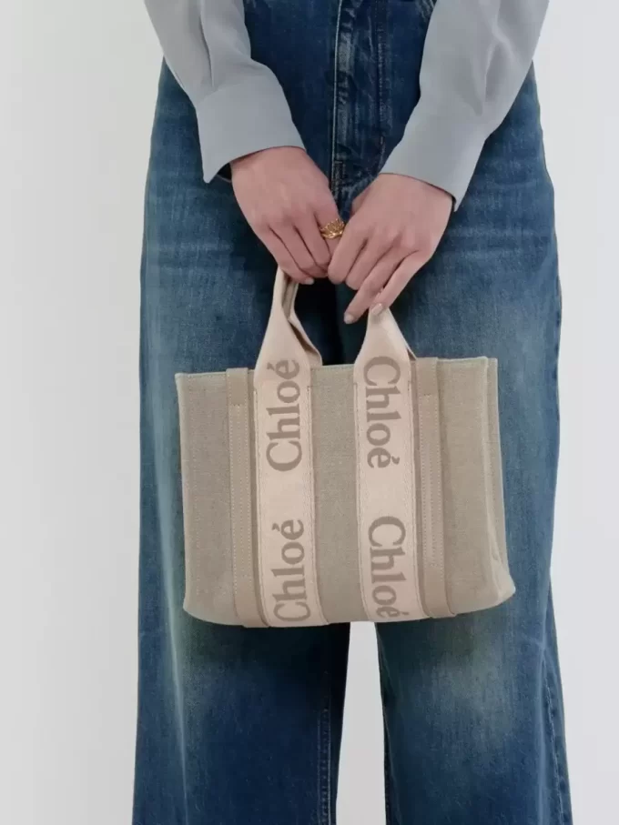 Bolso tote Woody pequeño en lino