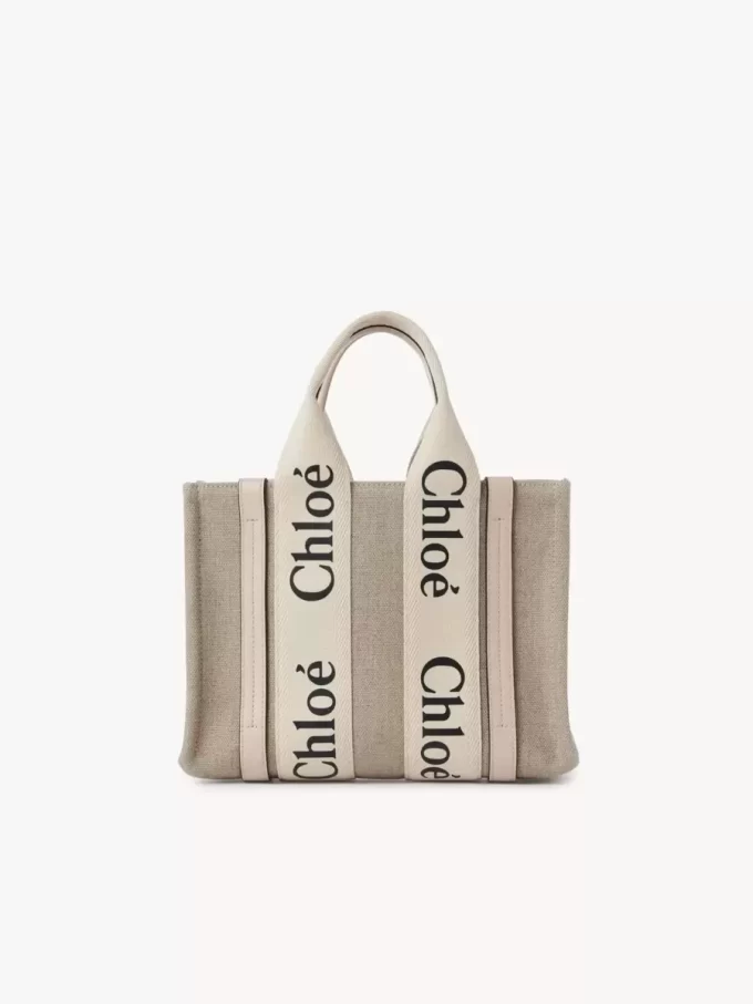 Bolso tote Woody pequeño en lino Bolso tote Woody pequeño en lino