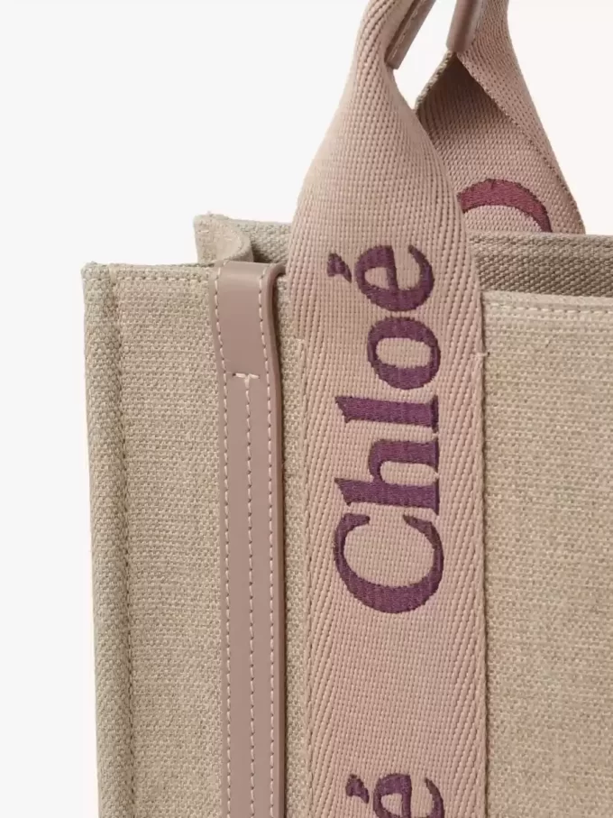 Bolso tote Woody pequeño en lino Bolso tote Woody pequeño en lino