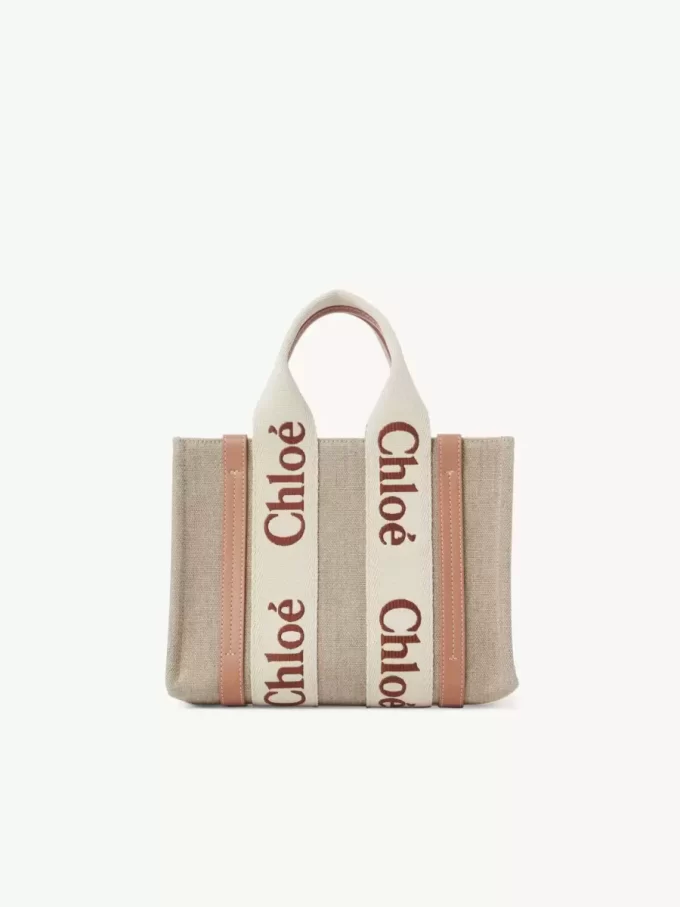 Bolso tote Woody pequeño en lino Bolso tote Woody pequeño en lino