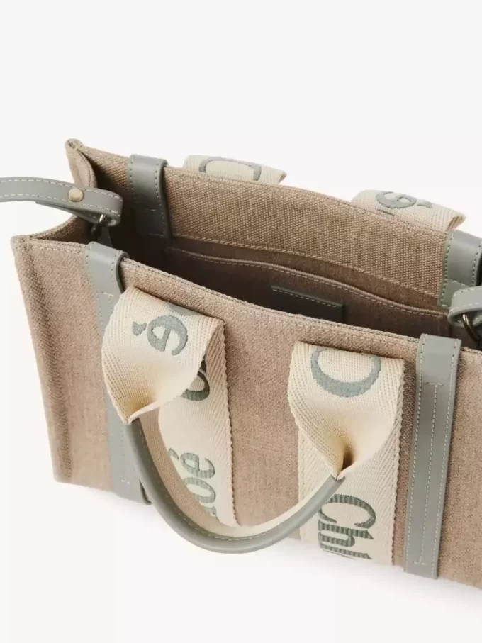 Bolso tote Woody pequeño en lino Bolso tote Woody pequeño en lino