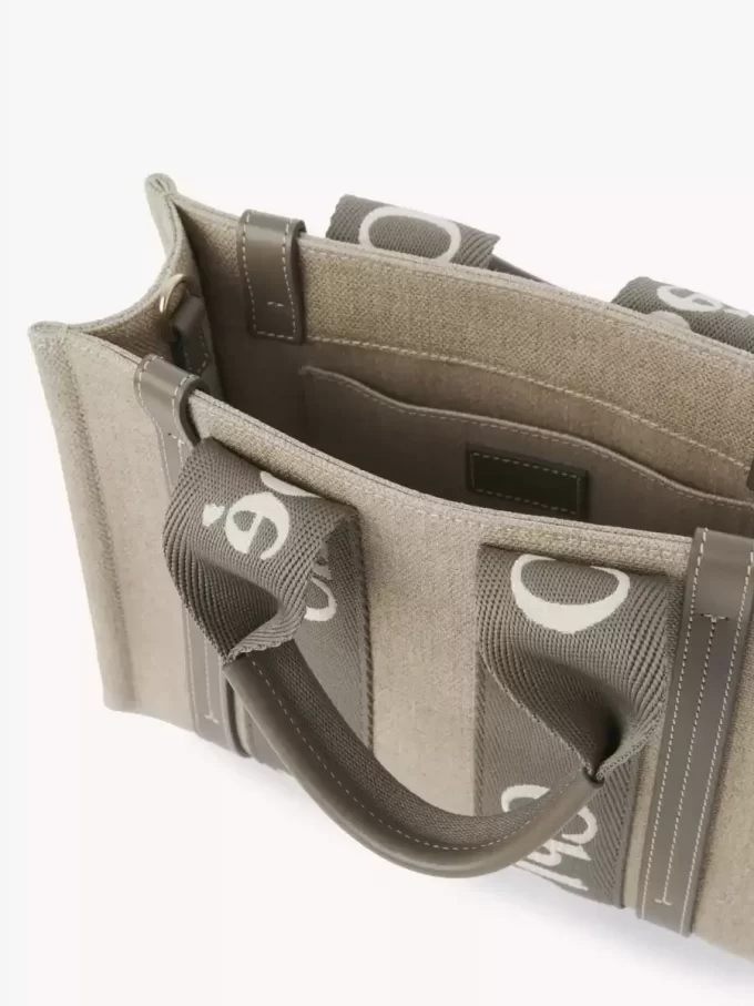 Bolso tote Woody pequeño en lino Bolso tote Woody pequeño en lino
