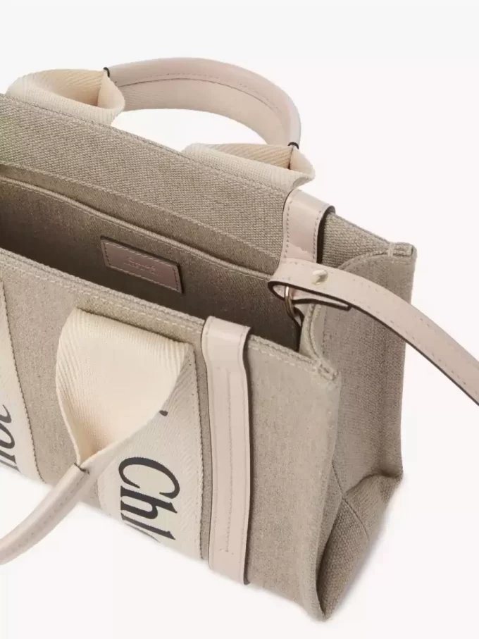 Bolso tote Woody pequeño en lino Bolso tote Woody pequeño en lino