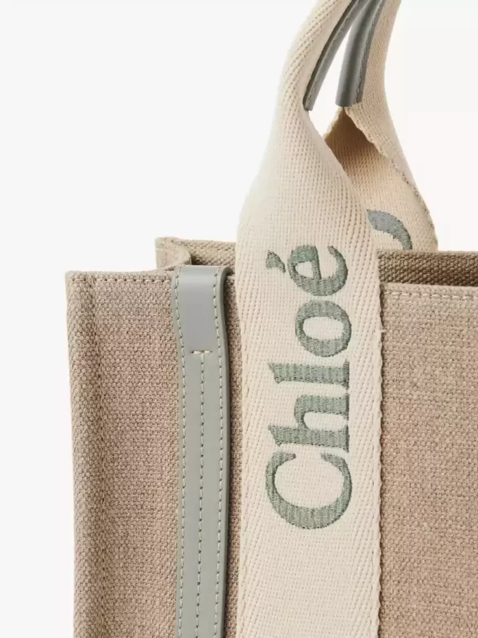 Bolso tote Woody pequeño en lino Bolso tote Woody pequeño en lino