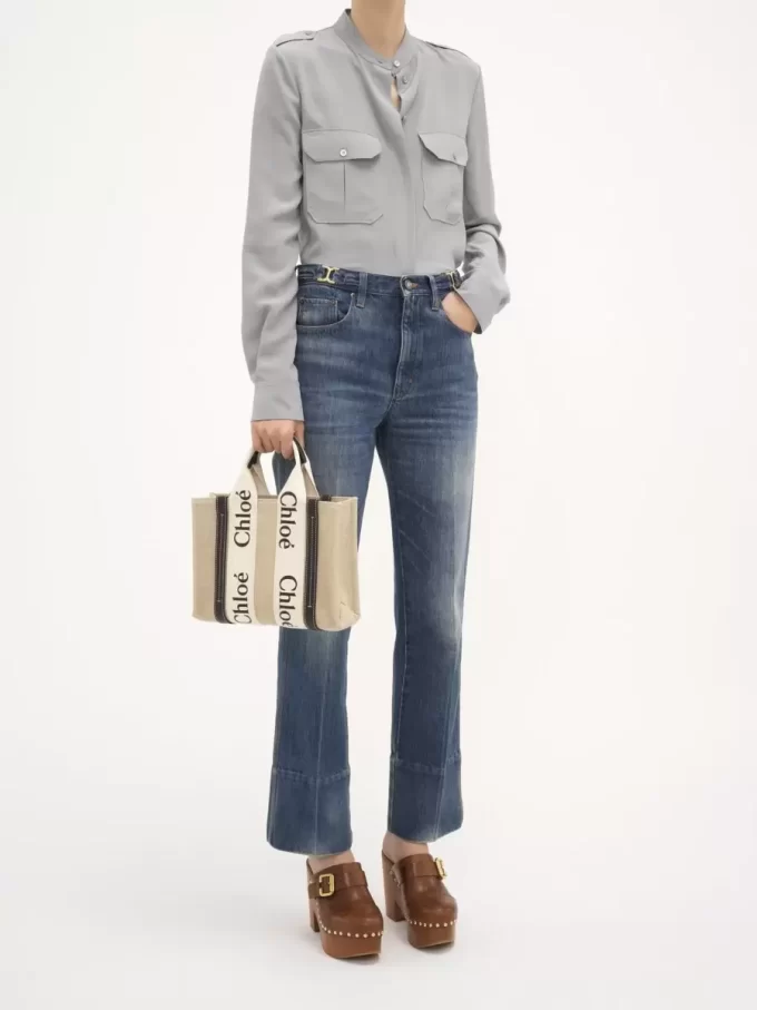 Bolso tote Woody pequeño en lino