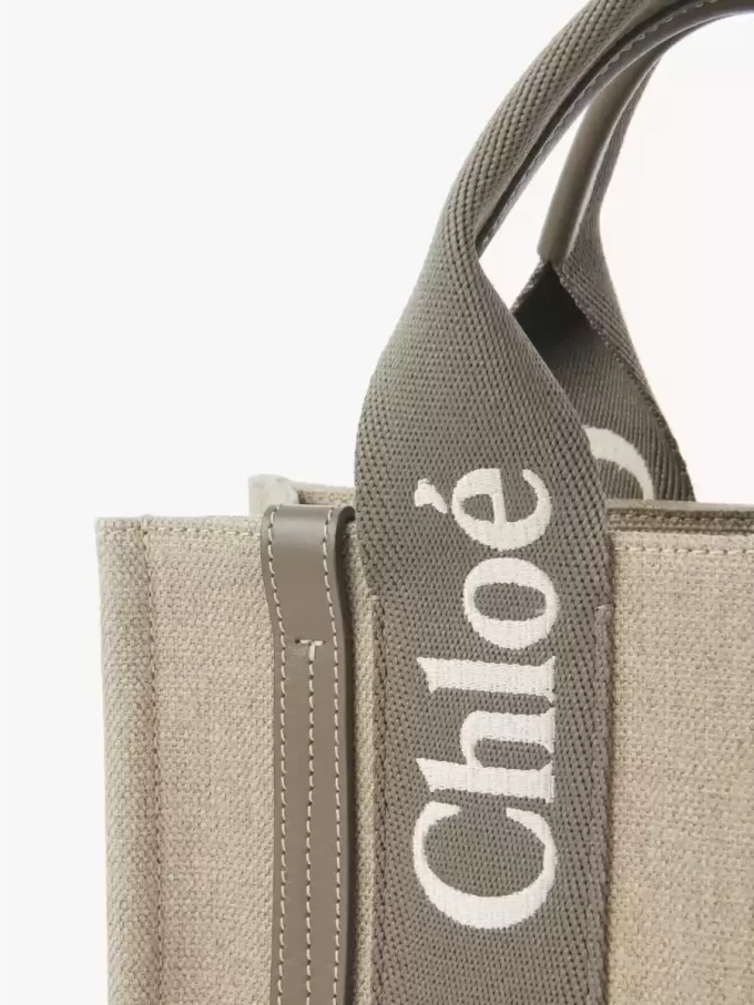 Bolso tote Woody pequeño en lino Bolso tote Woody pequeño en lino