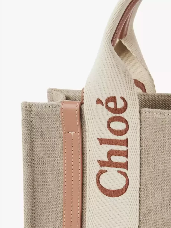 Bolso tote Woody pequeño en lino Bolso tote Woody pequeño en lino