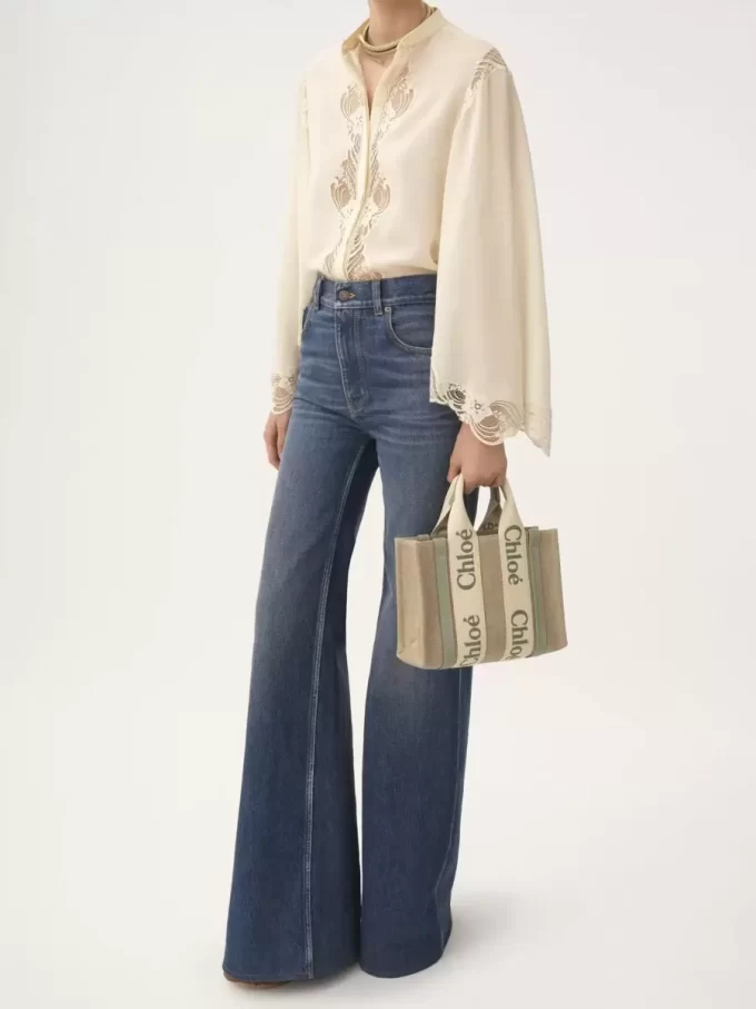 Bolso tote Woody pequeño en lino Bolso tote Woody pequeño en lino